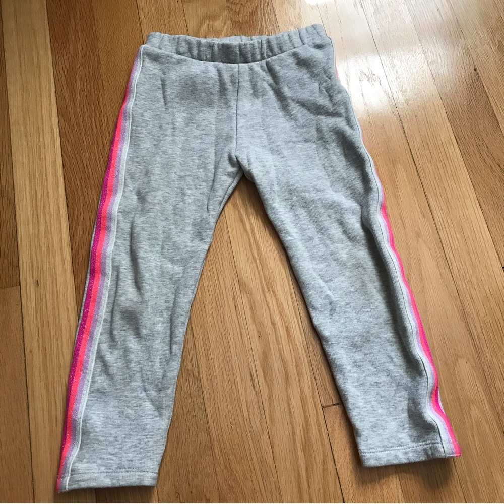 GAP Kids Girls’ Gray with Sparkle Trim Cozy Pants, Sz 4